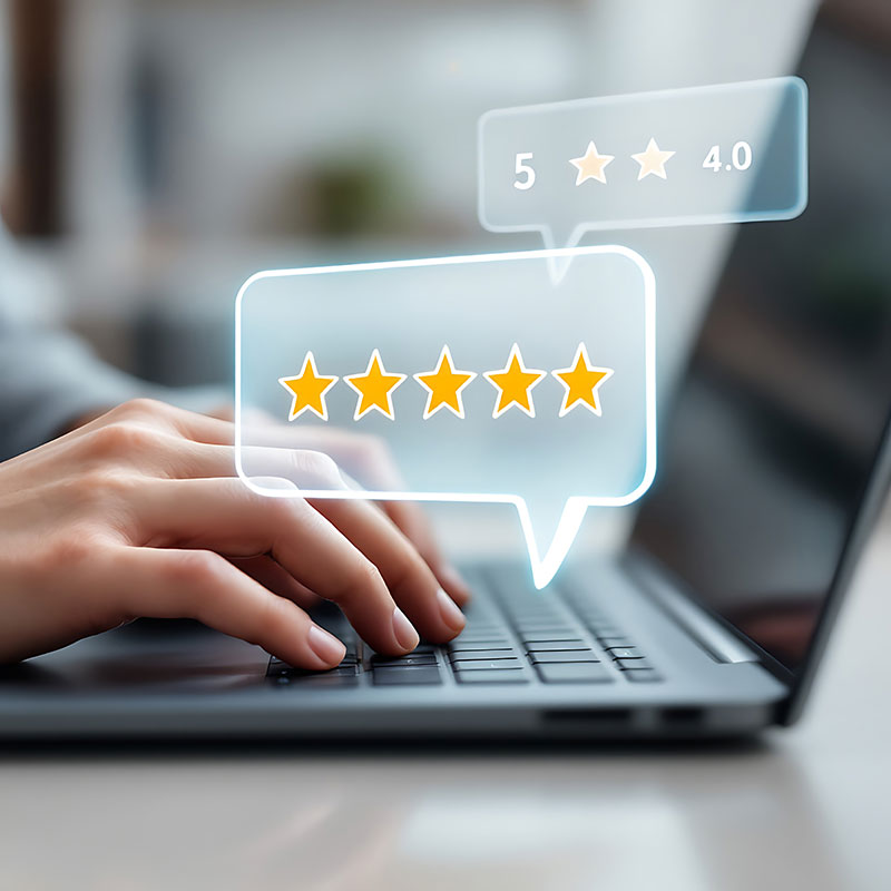 A propos 01 Un ordinateur avec des avis clients